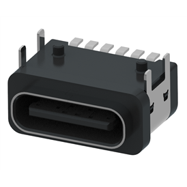 XB-ATCF-06-028 TYPE C 6P waterproof base on board L=7.5mm (with steel sheet) shell 4-pin plug board